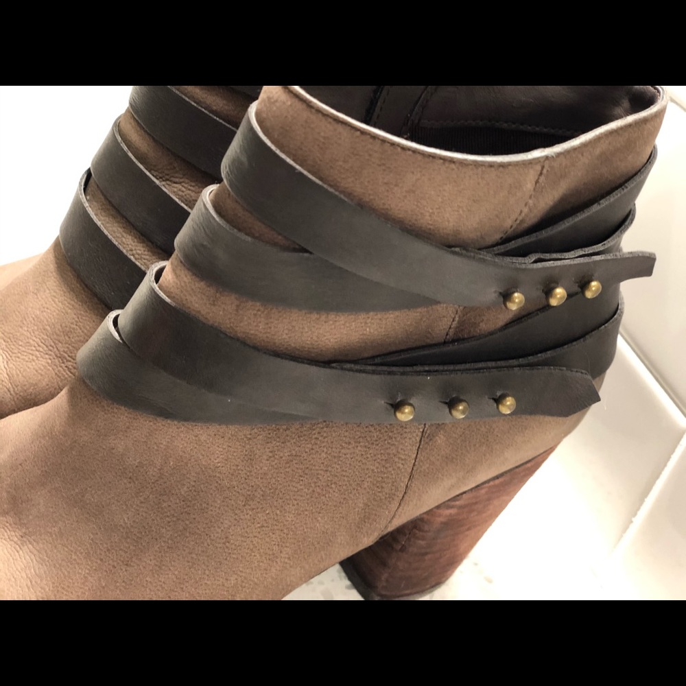 BP. Brown Strappy Ankle Booties - Picture 7 of 8